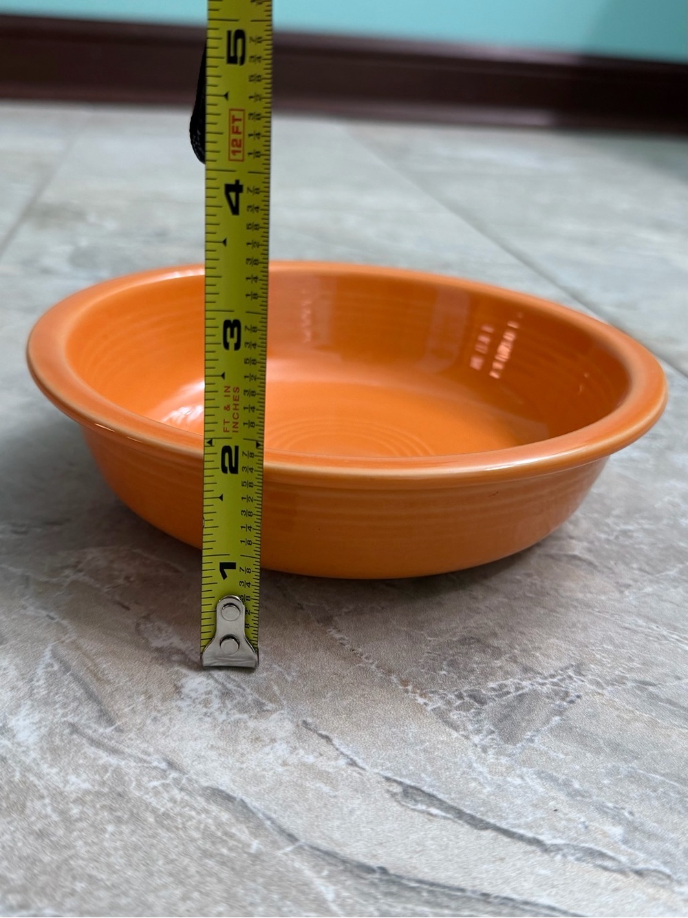 Fiestaware Tangerine Orange Classic Rim Cereal Bowl - Picture 5 of 7
